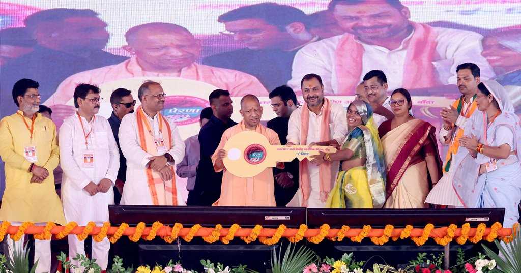 Hon'ble Chief Minister Yogi Adityanath on the occasion of inauguration and laying the foundation stone of various development projects in Banda district on July 9, 2026.