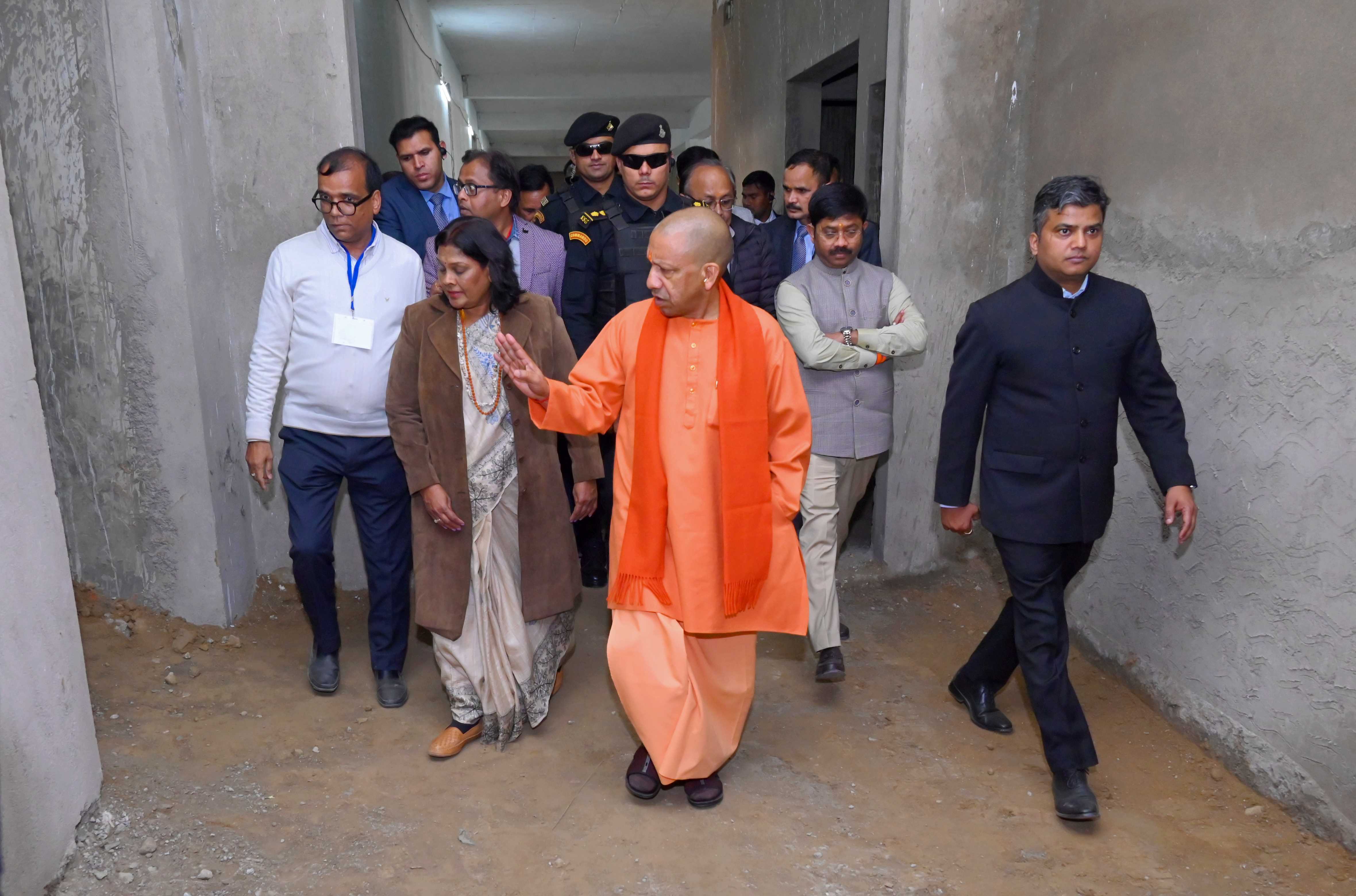 Honorable Chief Minister Yogi Adityanath inspecting the law university in Prayagraj district on January 10, 2026.