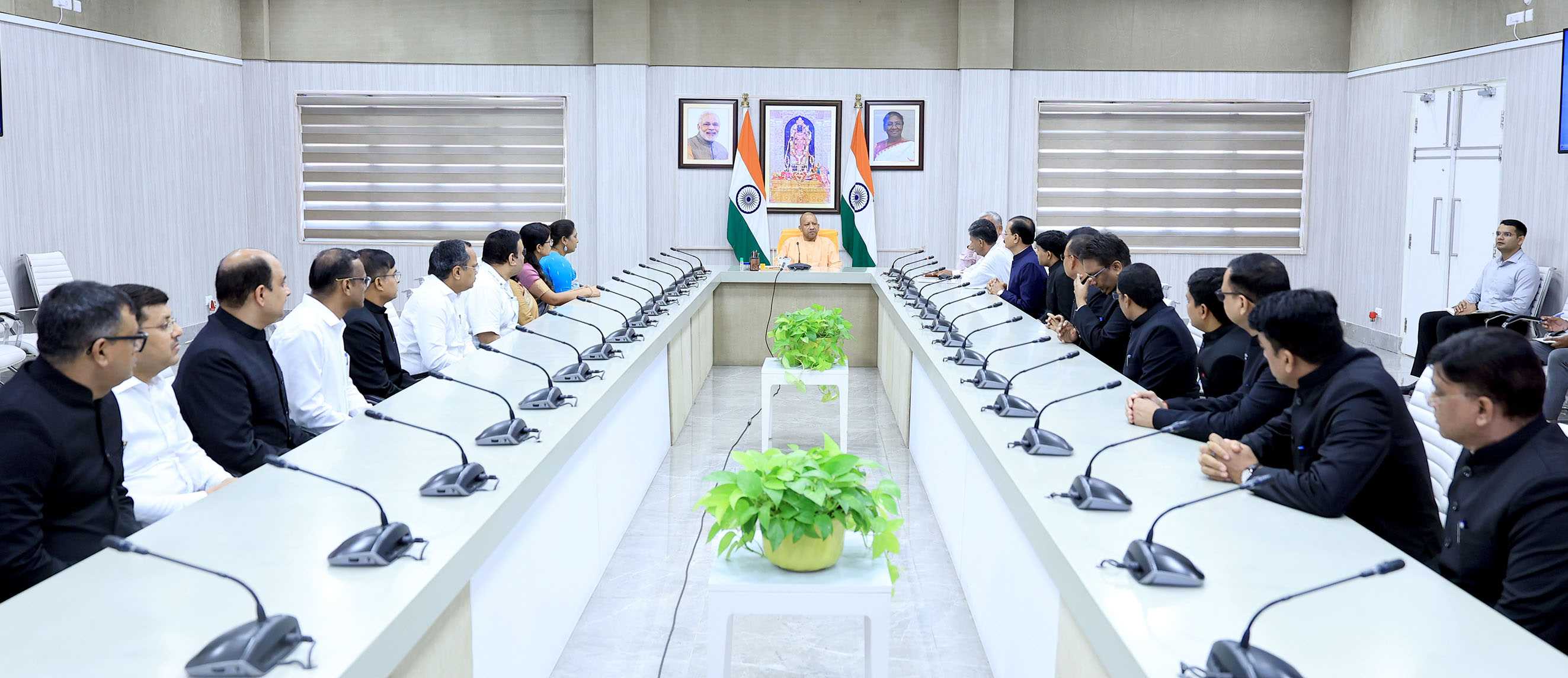 22 officers promoted from PCS to IAS of 2008 and 2010 batch paying courtesy visit to Hon'ble Chief Minister Yogi Adityanath Ji at his official residence 5-Kalidas Marg, Lucknow on 15th July, 2025.